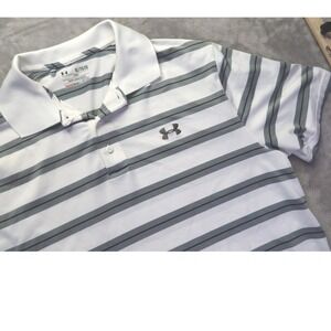 Callaway Gray Striped Golf Polo Shirt Men's Size XL Opti Dri